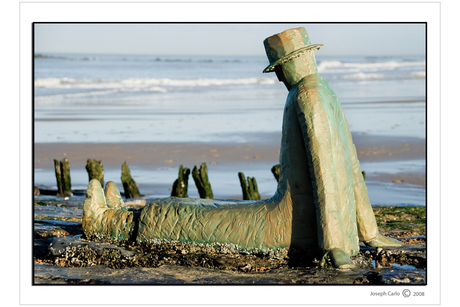 Knokke standbeeld in zee