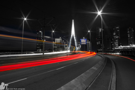 The Erasmus bridge at night