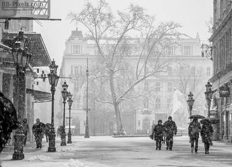 Snow in Budapest