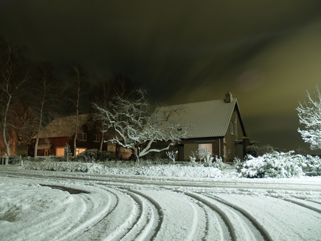 Sneeuw in het donker