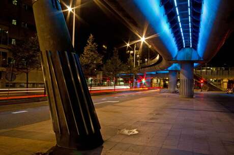 Viaduct randstadrail in Beatrixkwartier te Den Haag