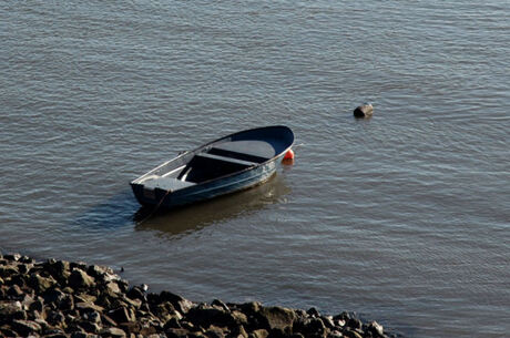 Bootje op de rivier