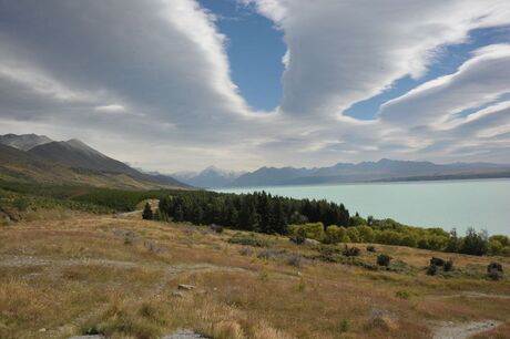 Onderweg naar de Mount Cook Nieuw Zeeland januari 2010