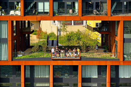 Een groene wereld aan de Nieuwe Maas in het centrum van Rotterdam