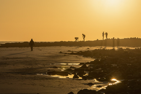 Tegenlicht op strand