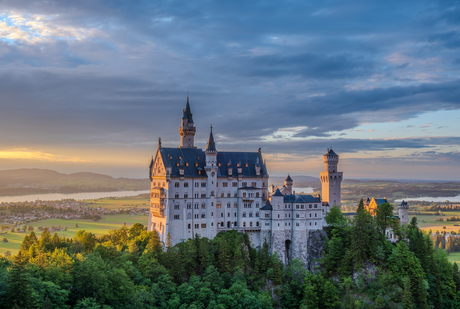 Slot Neuschwannstein tijdens het gouden uur