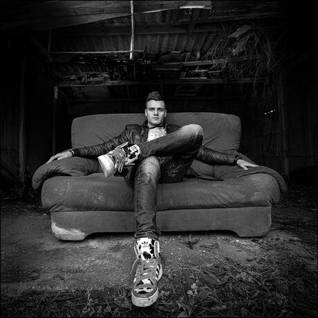 Old Barn, zwart wit portret