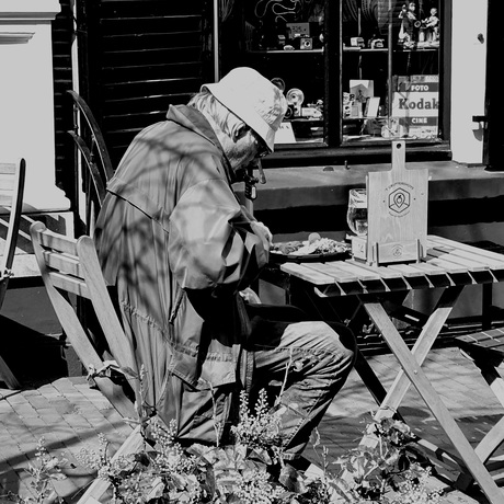 Lunch in zwartwit