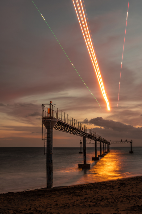 Vliegtuig met lange sluitertijd 