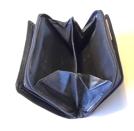 empty as a pocket and nothing to ..........