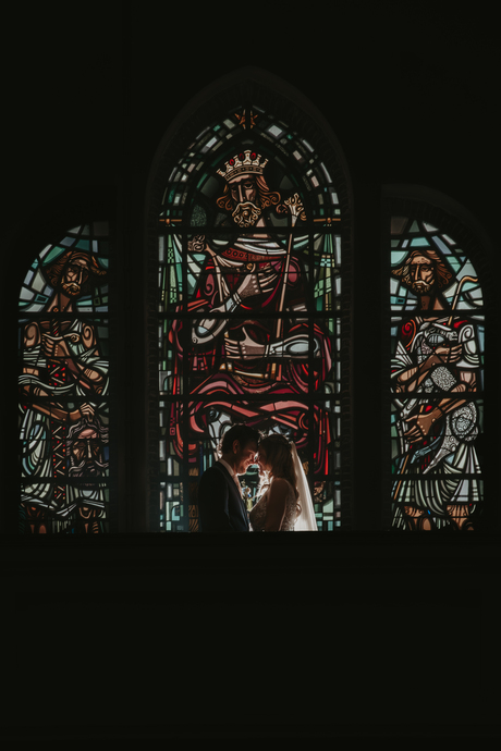 Trouwfoto in de kerk