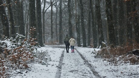 Wandelaars in de sneeuw