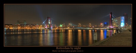 Rotterdam by night (panorama in HDR)