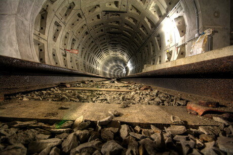 Abandoned subway train track