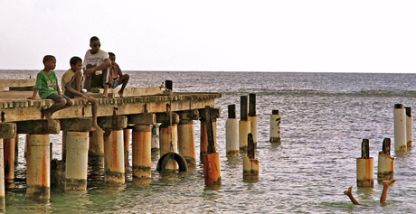 chillen op de pier