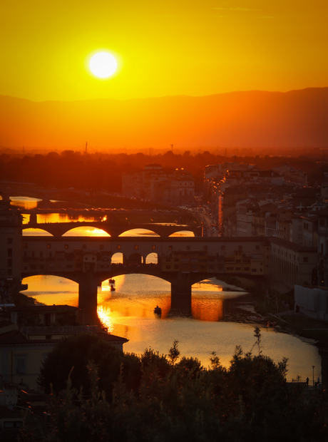 Zonsondergang over Firenze