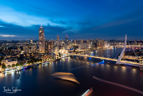 Blauwe uurtje skyline Rotterdam