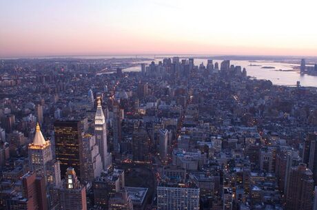 Avond valt over Manhattan