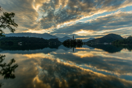 Reflections on lake Bled