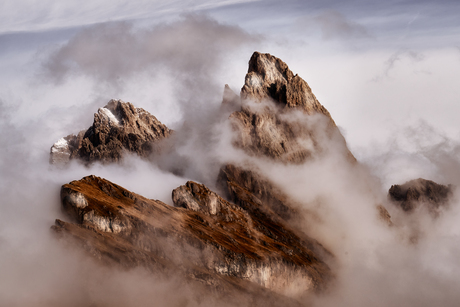 Foggy Seceda Dolomites Italy