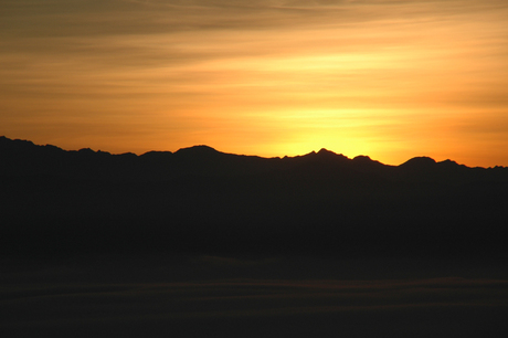 Zonsondergang Himalaya