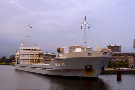 Schip in haven Amsterdam