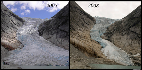 Global warming melting the ice....