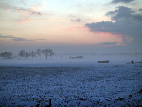 in mist gehuld