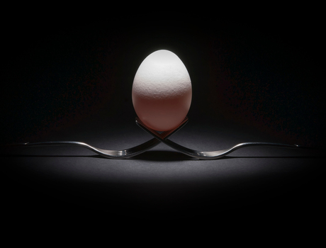 egg on two forks