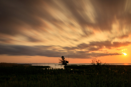 sunset in oder delta