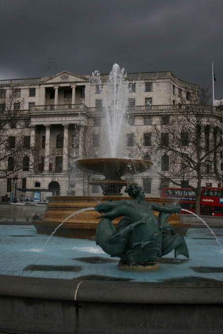 Trafalgar square: regen of niet?