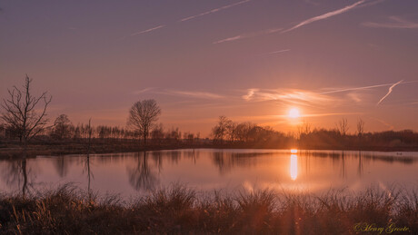 Bargerveen tijdens zonsondergang