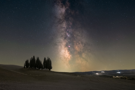 Toscaans nachtelijk landschap