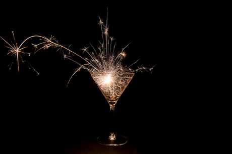 Martiniglas met sterretjes