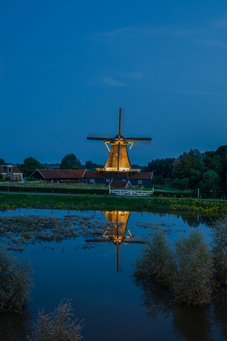 De molen en haar reflectie