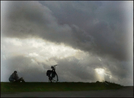 bij een fietspauzemomentje..............................