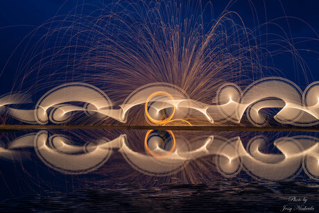 Staalwol in combinatie met Light- Painting Tube Nanlite 