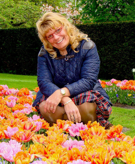 Hélèn in de Keukenhof