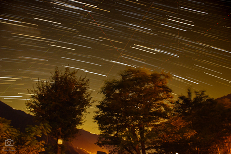 Startrail in de Italiaanse lucht