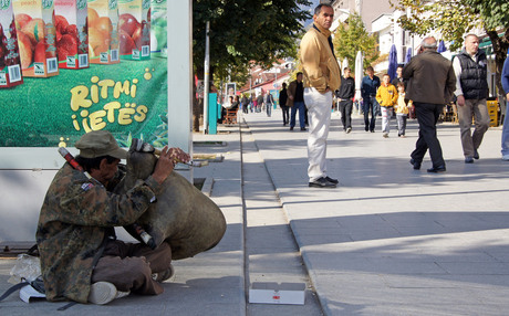 Straatmuzikant Peja, Kosovo