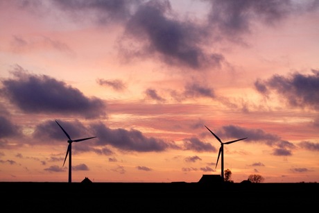 Prachtige zonsondergang bij Workum