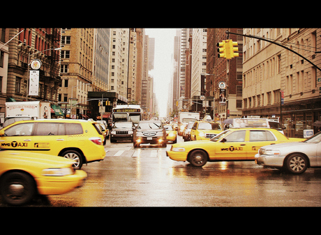 New York city on a rainy day