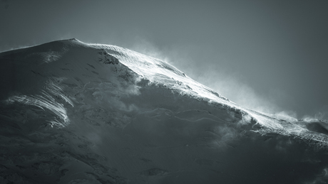 Wind op de Mont Blanc