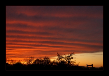 de lucht kleurde