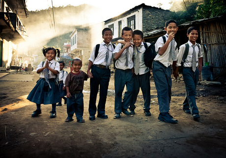 Schoolkinderen Nepal