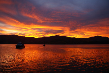 Sunset in Akaroa (NZ)