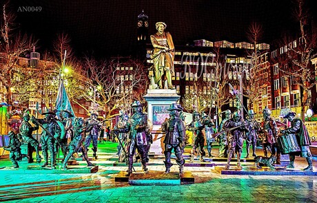 Nachtwacht, Rembrandtplein lichtjesparade Amsterdam