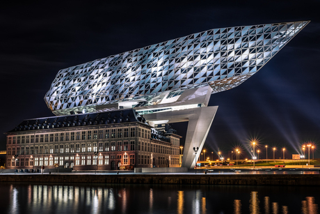 Nightscape of the Antwerp Port House