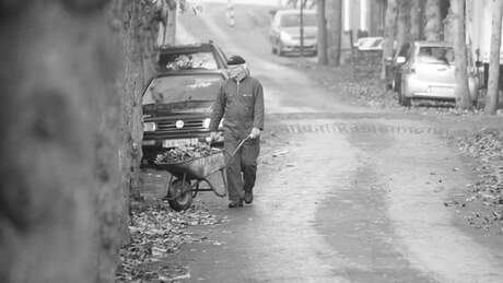 Kruiwagen in straat