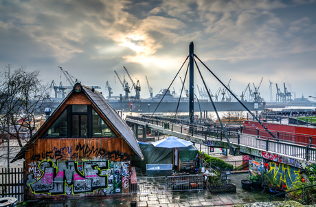 De haven van Hamburg.